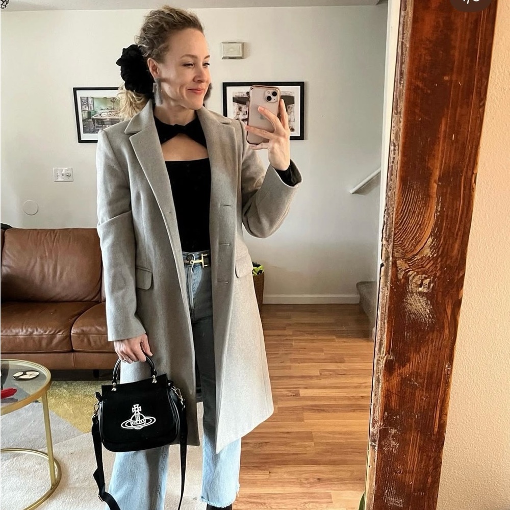 Made in Italy Of Benetton Light Gray Pea Coat size 6